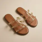 mules plates transparentes à brides ornées de strass – Image 5